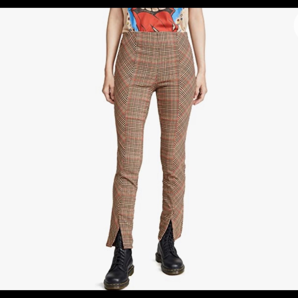 Free People “Flyin High” Stretch Plaid Skinny Pants New without Tags